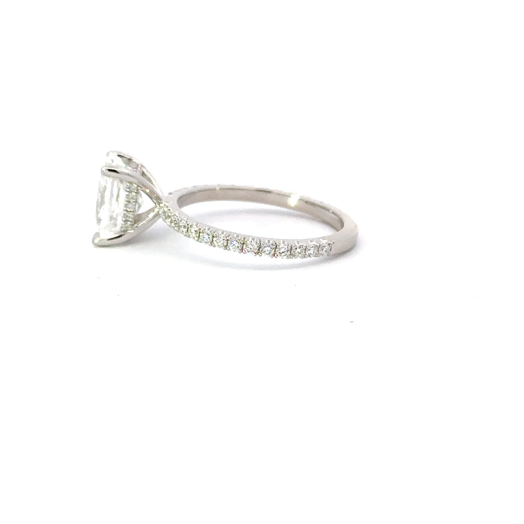1.51-3.51 CT Radiant CVD Diamond Pave Setting Engagement Ring