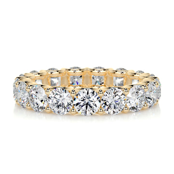 Close Round Moissanite Full Eternity Wedding Band