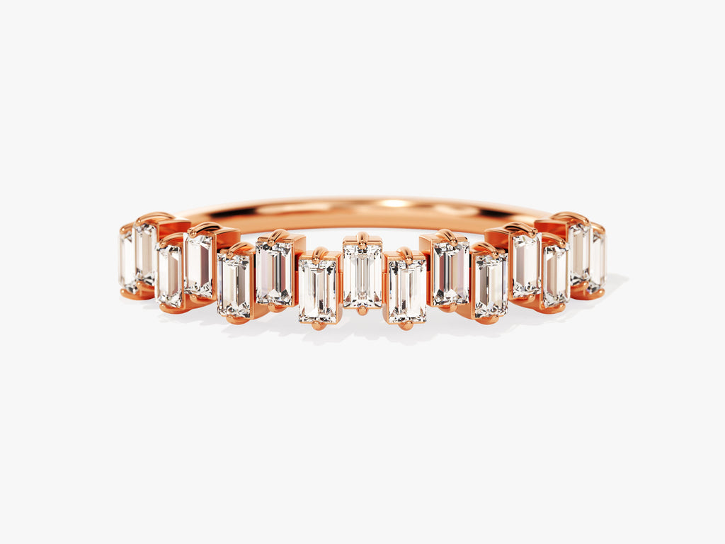 0.75CT Baguette Cut Vertical CVD EF/VVS Diamond Wedding Band