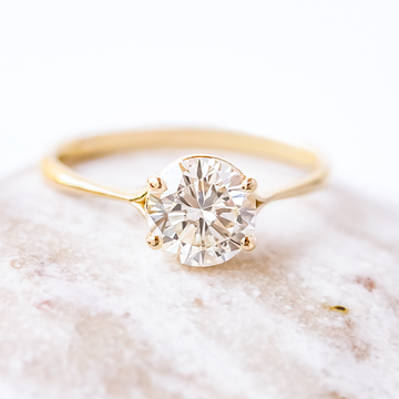 1.20CT Round Cut Moissanite Solitaire Diamond Engagement Ring