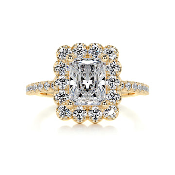 2.50 ct Radiant Cut Moissanite Halo Diamond Engagement Ring