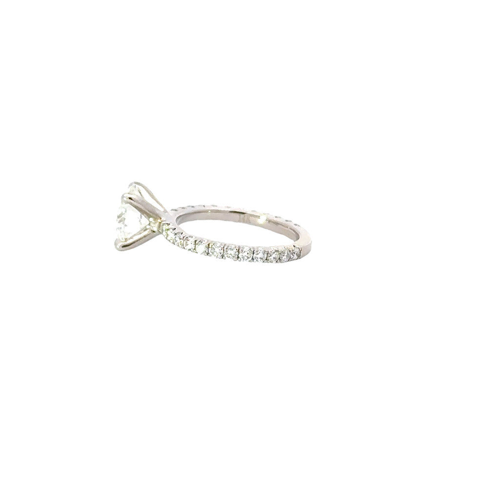 1.03 - 3.03 CT Round CVD Diamond Pave Setting Engagement Ring