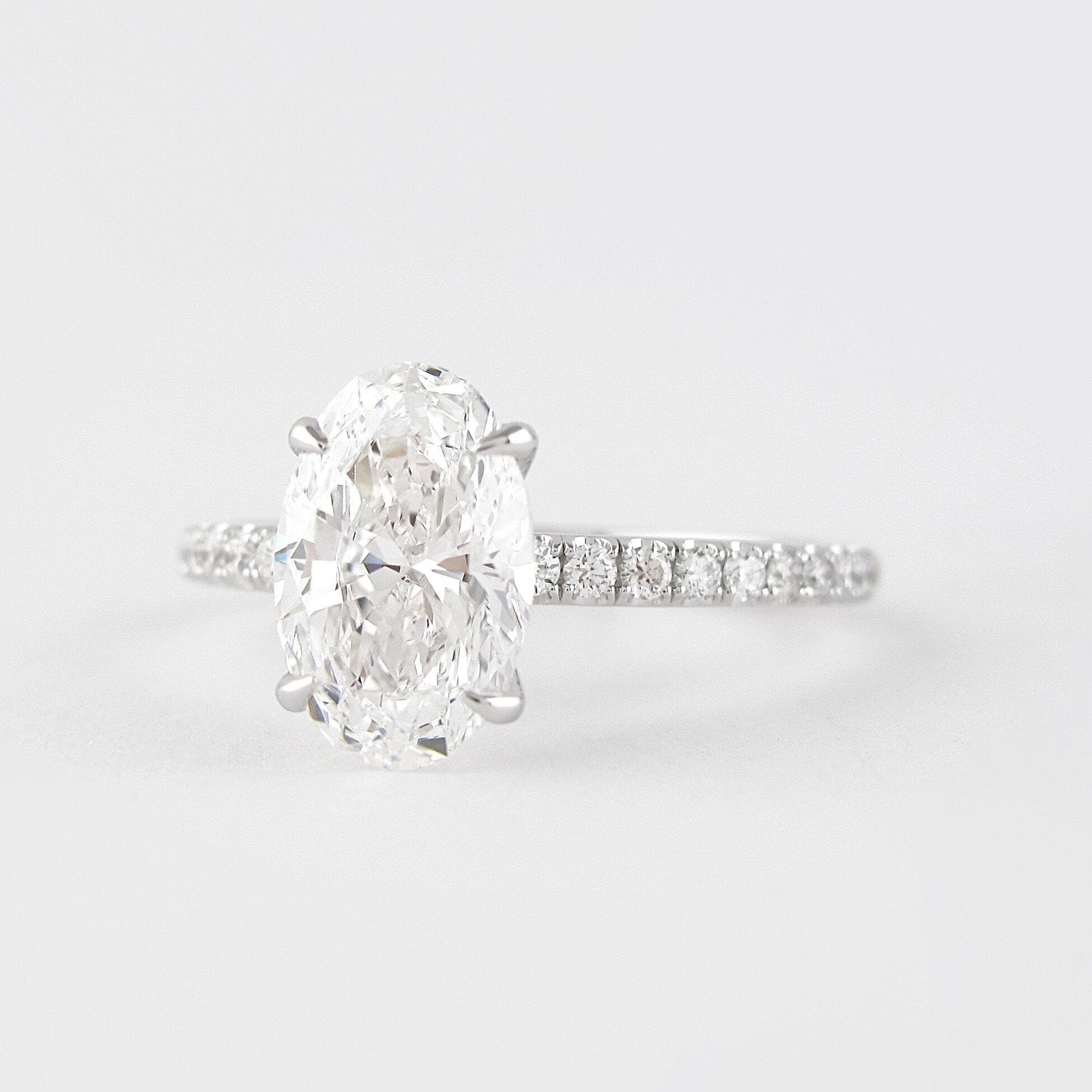1.91CT Oval Cut Moissanite Solitaire Engagement Ring