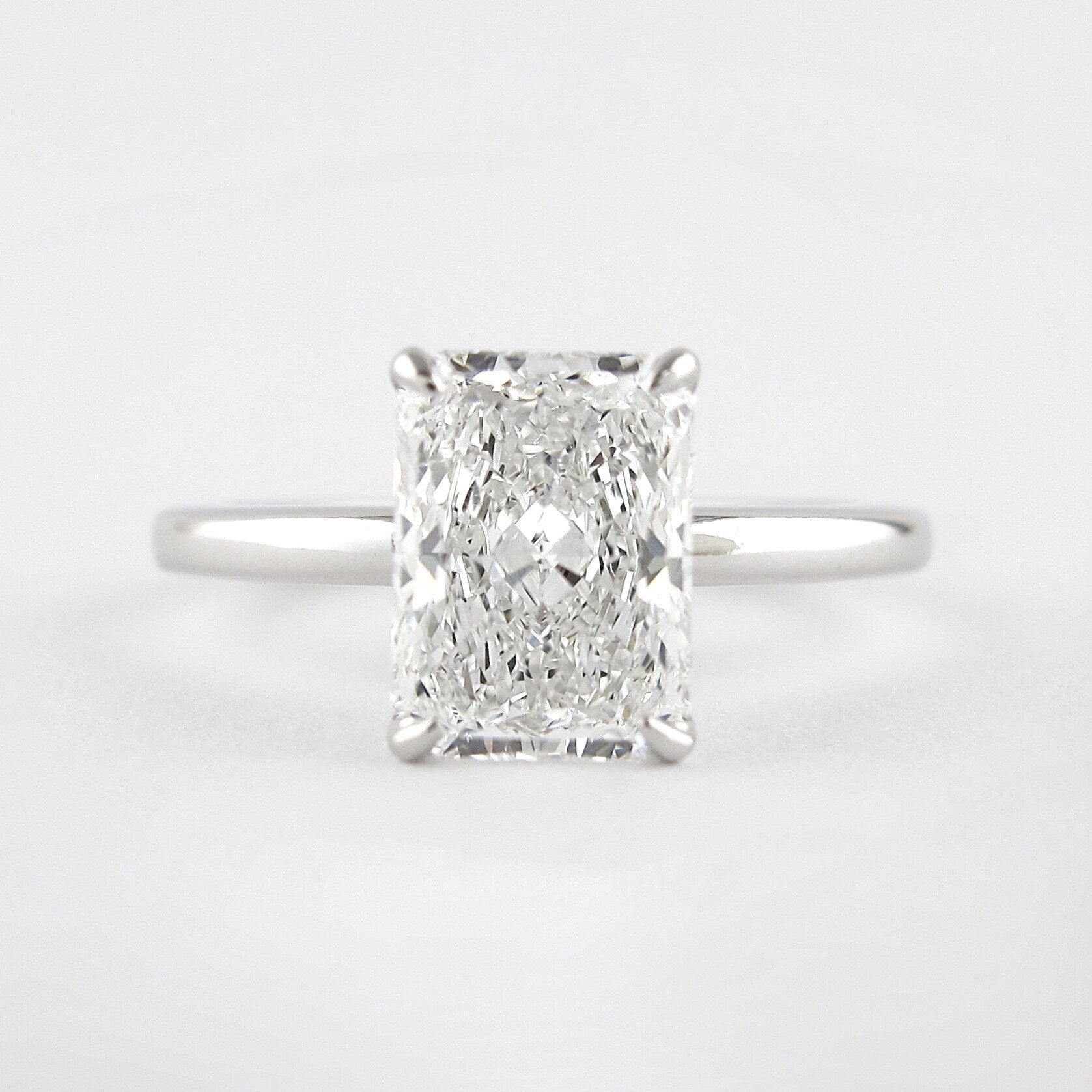 1.80CT Radiant Cut Moissanite Solitaire Engagement Ring