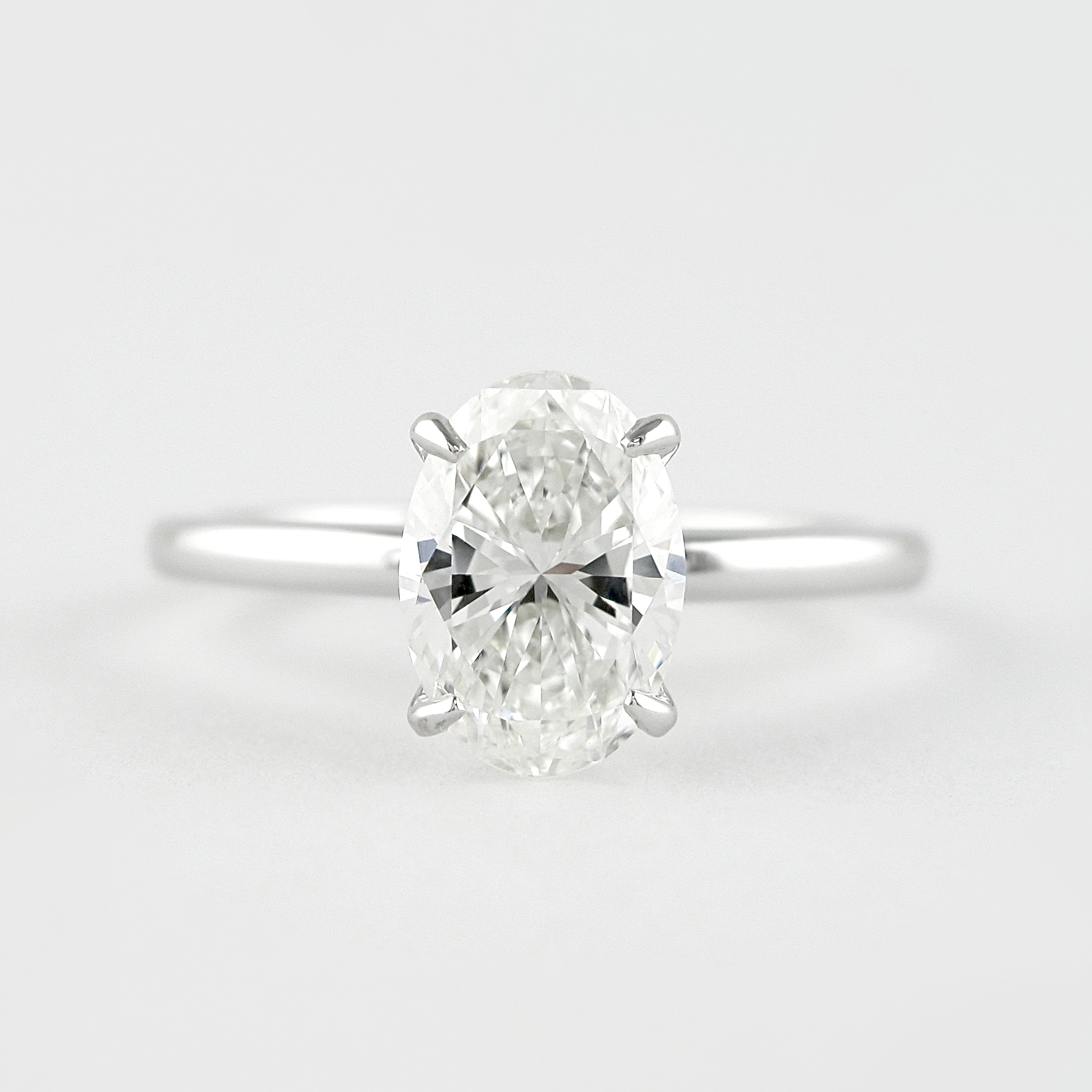 0.84CT Oval Cut Moissanite Solitaire Style Engagement Ring