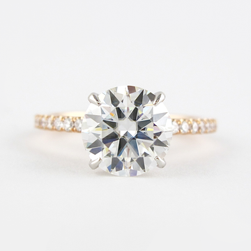 2.3 Ct Round  Two-Tone  Moissanite Diamond Engagement Ring