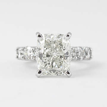 1.50CT Cushion Cut Moissanite Pave Style Engagement Ring