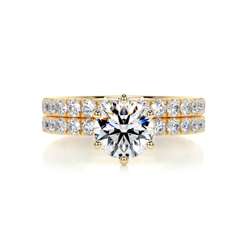 3.1 Carat Round Brilliant Moissanite Bridal Wedding ring set