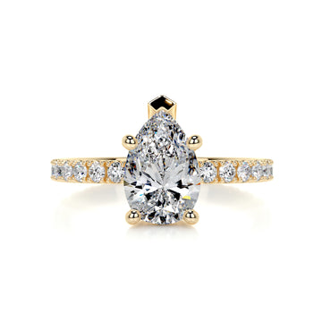 2.1 Carat Pear Pavé Moissanite Engagement Ring