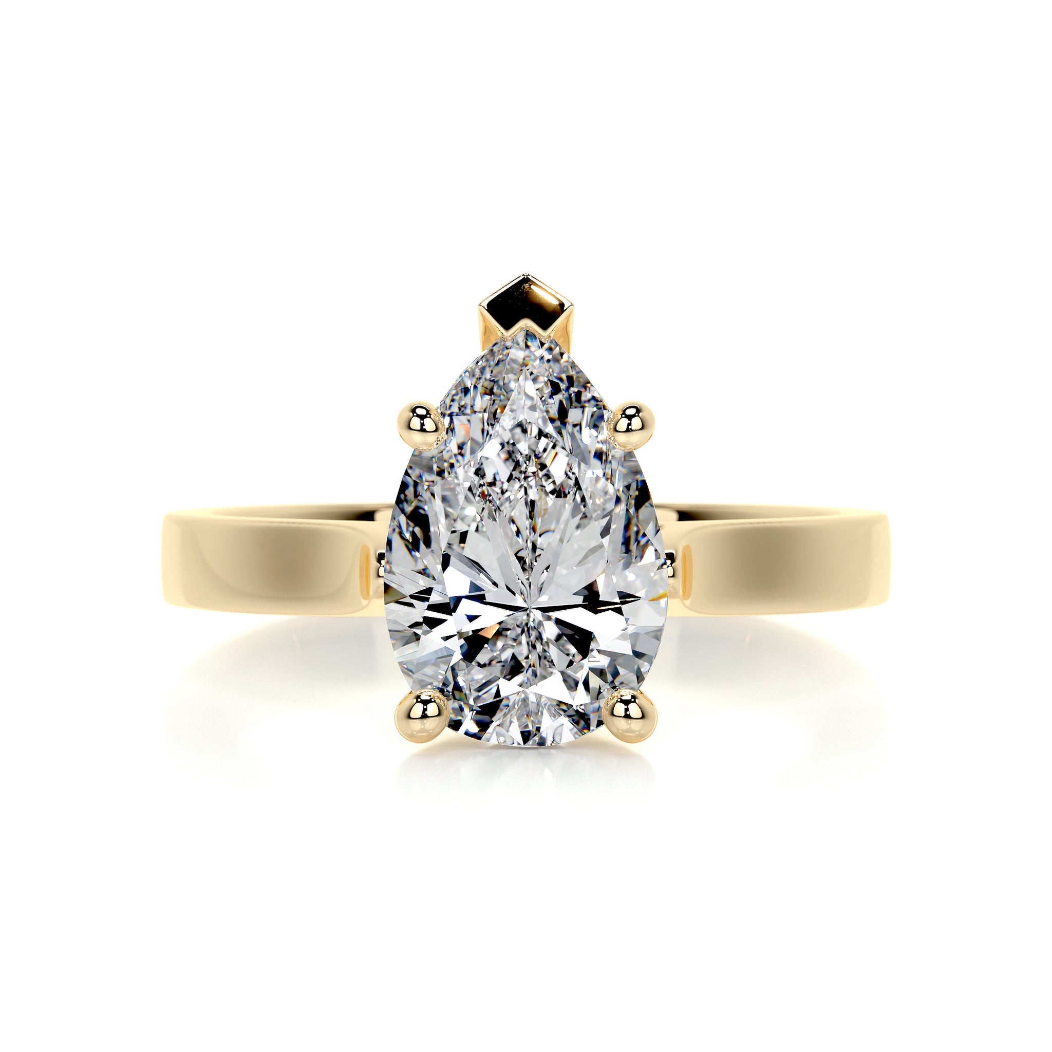 2.01 ct Pear Solitaire Moissanite Engagement Ring