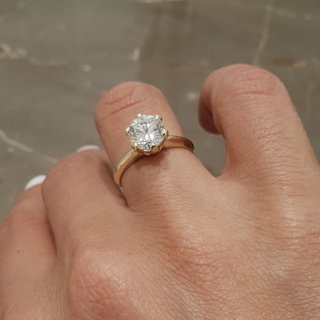 1.70 Carat Round Solitaire Moissanite Engagement Ring