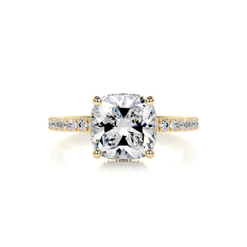 2.7 Carat Cushion Hidden Halo Moissanite Engagement Ring