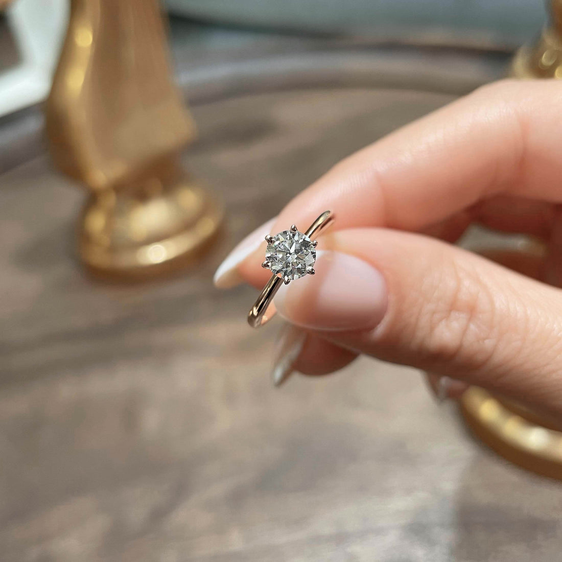 1.10 CaratRound Solitaire Moissanite Engagement Ring