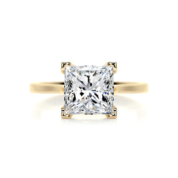 2.0 Carat Princess Cut Moissanite Solitaire Engagement Ring