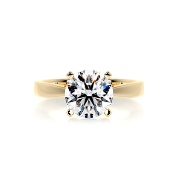 2.5 Carat Curved Style Round Solitaire Moissanite Engagement Ring