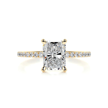 2.64 ct Radiant Cut Moissanite Pavé Engagement Ring