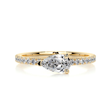 1.2 Carat Pear East-West Mounting Moissanite Wedding Band