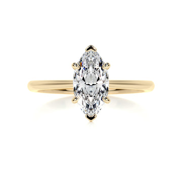 1.0 Carat Marquise Solitaire Moissanite Engagement Ring