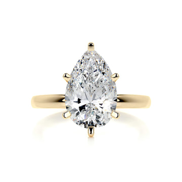 1.0 ct Pear Solitaire Smooth Moissanite Engagement Ring