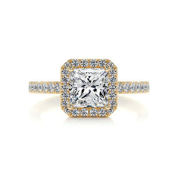 2.4 Carat Princess Halo Moissanite Engagement Ring