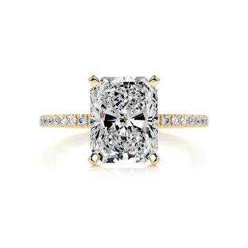 3.96 ct Radiant Pave Moissanite Engagement Ring