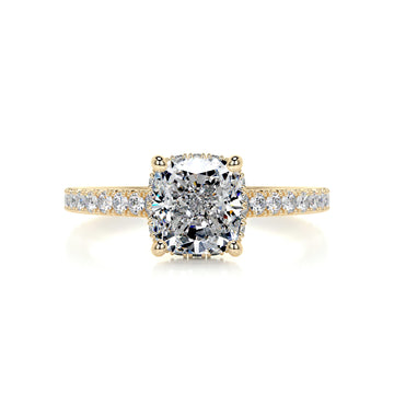 2.75 Carat Cushion Hidden Halo Channel Set Moissanite Engagement Ring