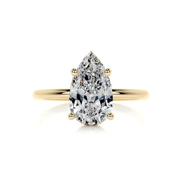 2.15 Carat Pear Hidden Halo Moissanite Engagement Ring