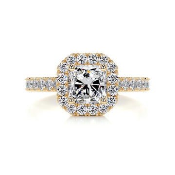 1.55 carat Radiant Halo Moissanite Engagement Ring