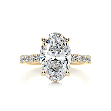 4.3 Carat Oval Hidden Halo Pavé Moissanite Engagement Ring