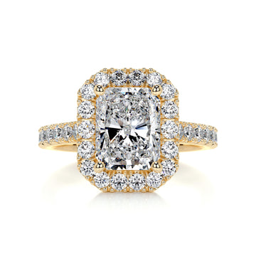 2.85 carat Radiant Halo Moissanite Pavé Engagement Ring