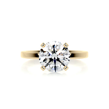 2.26 Carat Minimalistic Round Solitaire Moissanite Engagement Ring