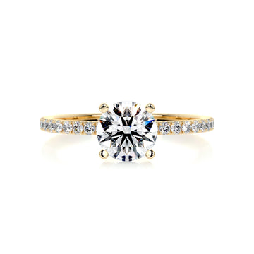 2.12 Carat Round Pave Moissanite Simple Engagement Ring