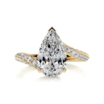 2.85 Carat Pear Hidden Halo Moissanite Engagement Ring