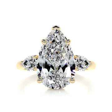 2.80 Carat Pear Three stone Moissanite Engagement Ring