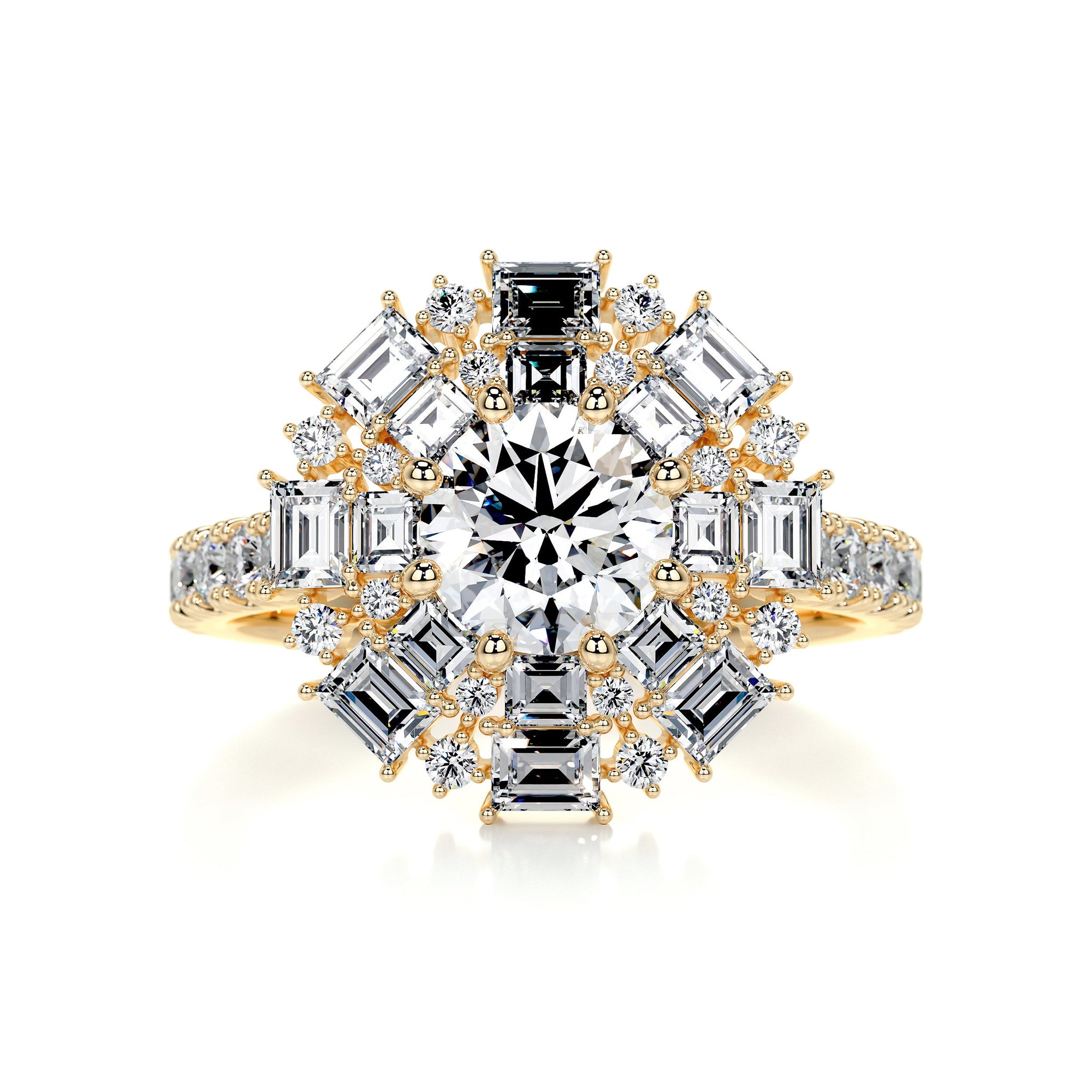 3.05 Carat Round Cut Moissanite Unique Engagement Ring Symbol of love