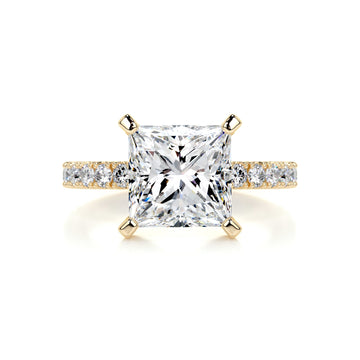 4.0 Carat Princess Pave Moissanite Engagement Ring