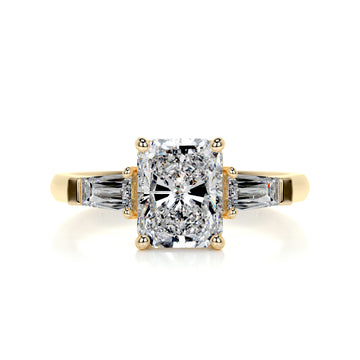 2.99 carat Radiant three stone Moissanite Engagement Ring