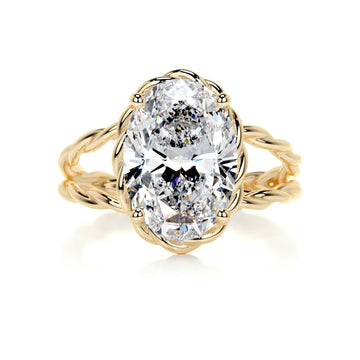 3.75 Carat OvaTwisted Rope Diamond Engagement Ring