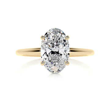 2.72 Carat Oval Solitaire Dainty Moissanite Engagement Ring