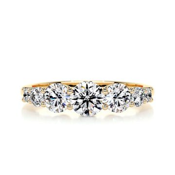 4.0 Carat Seven Brilliant Round Moissanite Engagement Ring