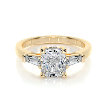 1.8 ct Cushion Moissanite Three Stone Engagement Ring