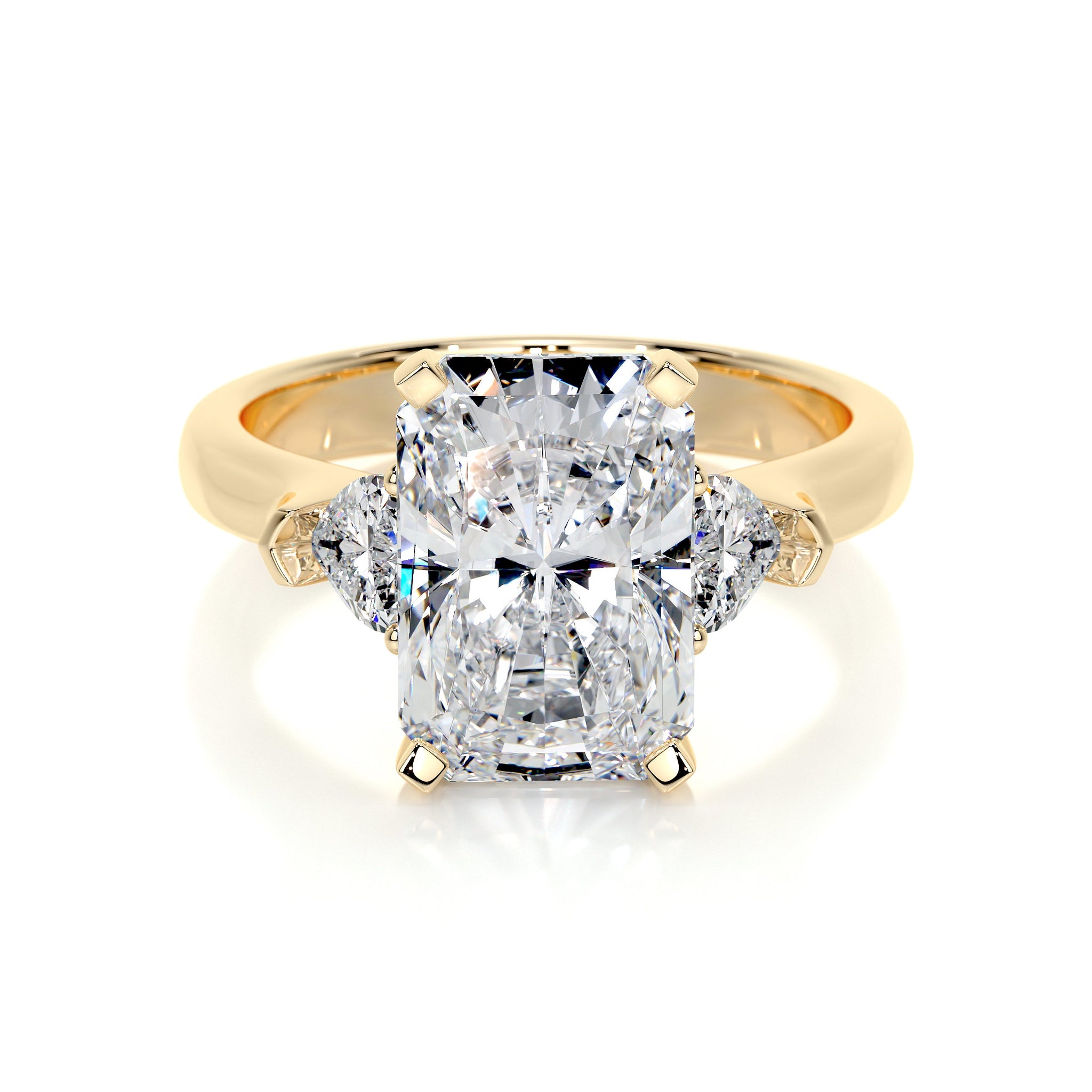 5.50 ct Radiant Three stone Moissanite Engagement Ring