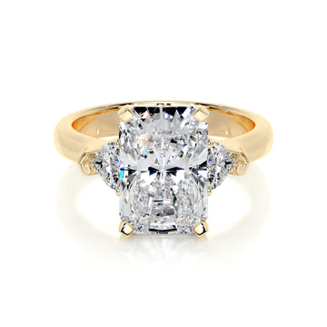 5.50 ct Radiant Three stone Moissanite Engagement Ring