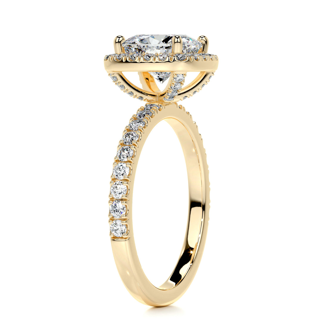 2.3 Carat Cushion Halo Moissanite  Engagement Ring