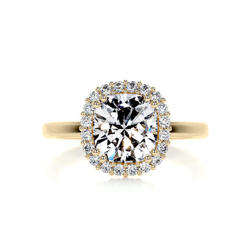 2.15 Carat Cushion Honey Flower Moissanite Engagement Ring