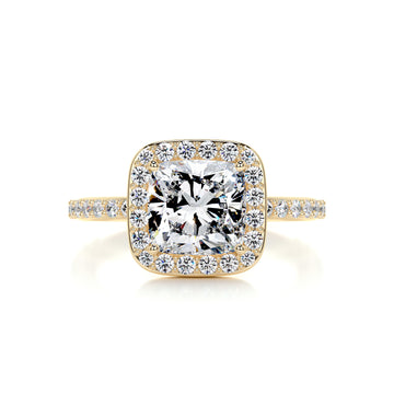 2.10 Carat Cushion Halo Moissanite Diamond Engagement Ring