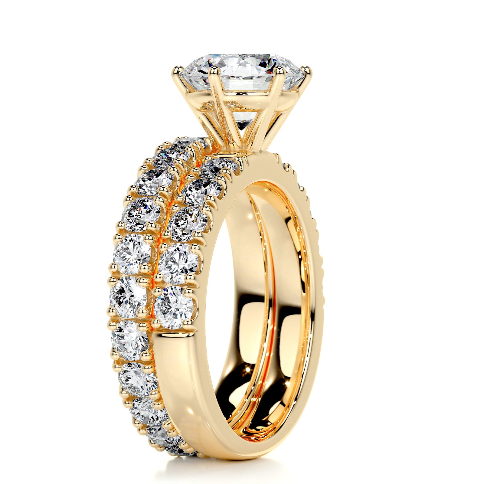 3.05 Ct Round Halo Moissanite Full Eternity Bridal ring set