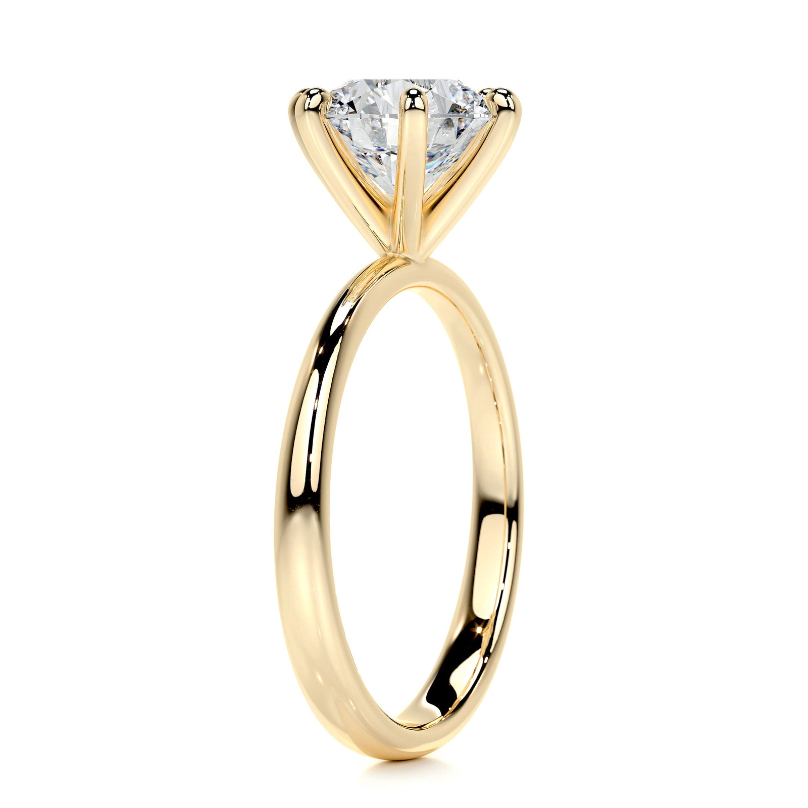 1.90 Carat Round Solitaire Six Prong Moissanite Engagement Ring