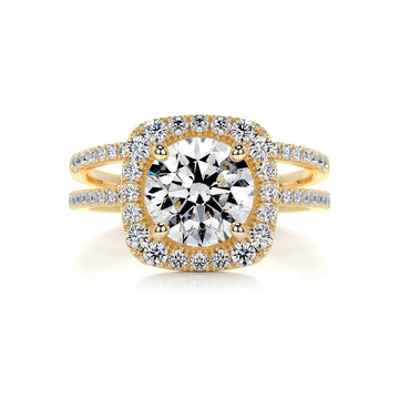 3.6 Carat Round Halo Duology Moissanite Bridal Wedding ring set