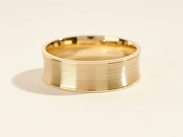7.0mm Matte Brushed Concave Wedding Band Anniversary Gift For Him